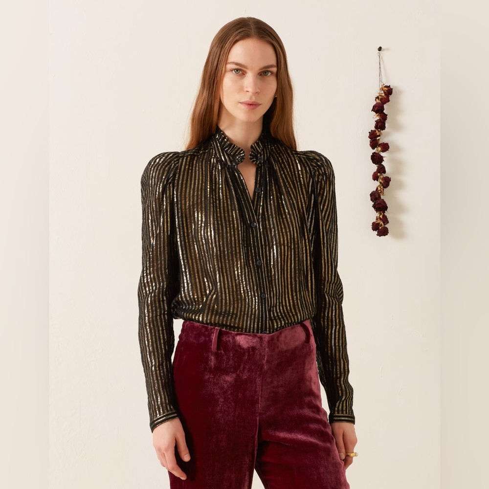 NWT! NEW ALIX OF BOHEMIA artemis moonlight shirt in black Medium M
